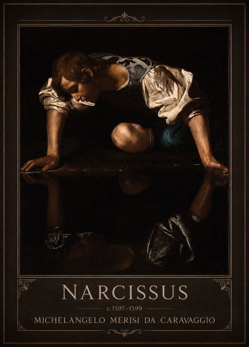 Michelangelo Merisi da Caravaggio Narcissus II No1 - Poster