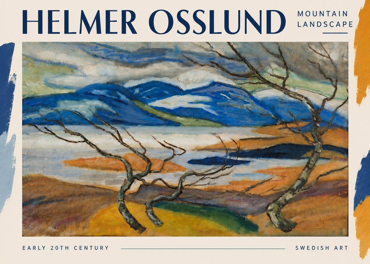 Helmer Osslund Mountain Landscape No5 - Poster