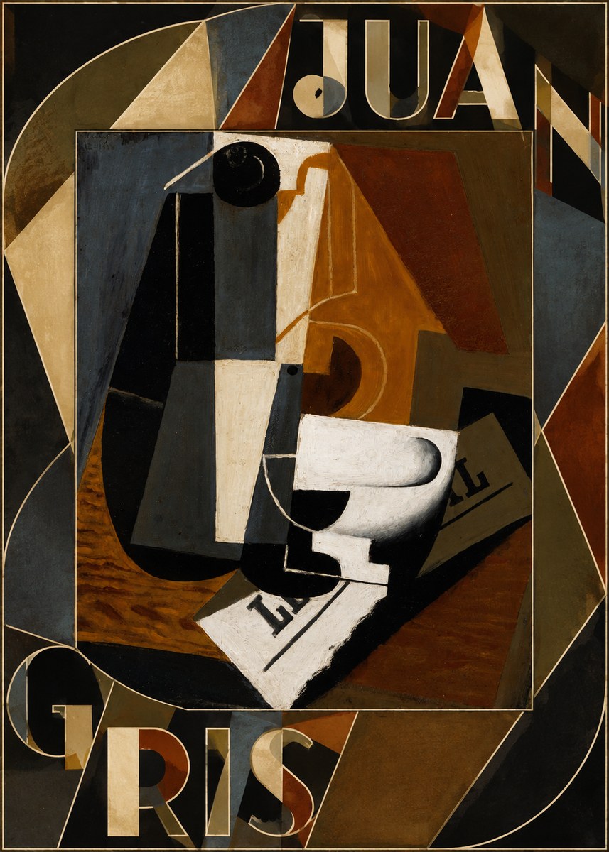 Juan Gris Glass and Bottle No5 - Poster