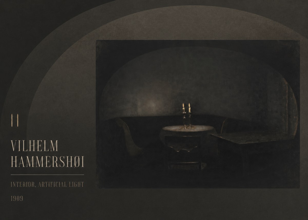 Vilhelm Hammershøi Interior, Artificial Light No3 - Poster