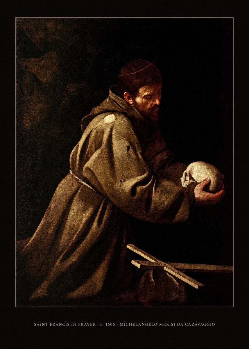 Michelangelo Merisi da Caravaggio Saint Francis in Prayer II No5 - Poster