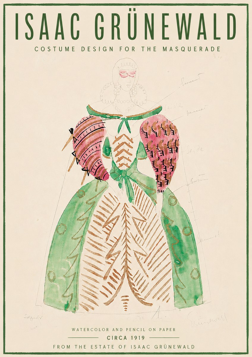 Isaac Grünewald Costume Design for the Masquerade No6 - Poster