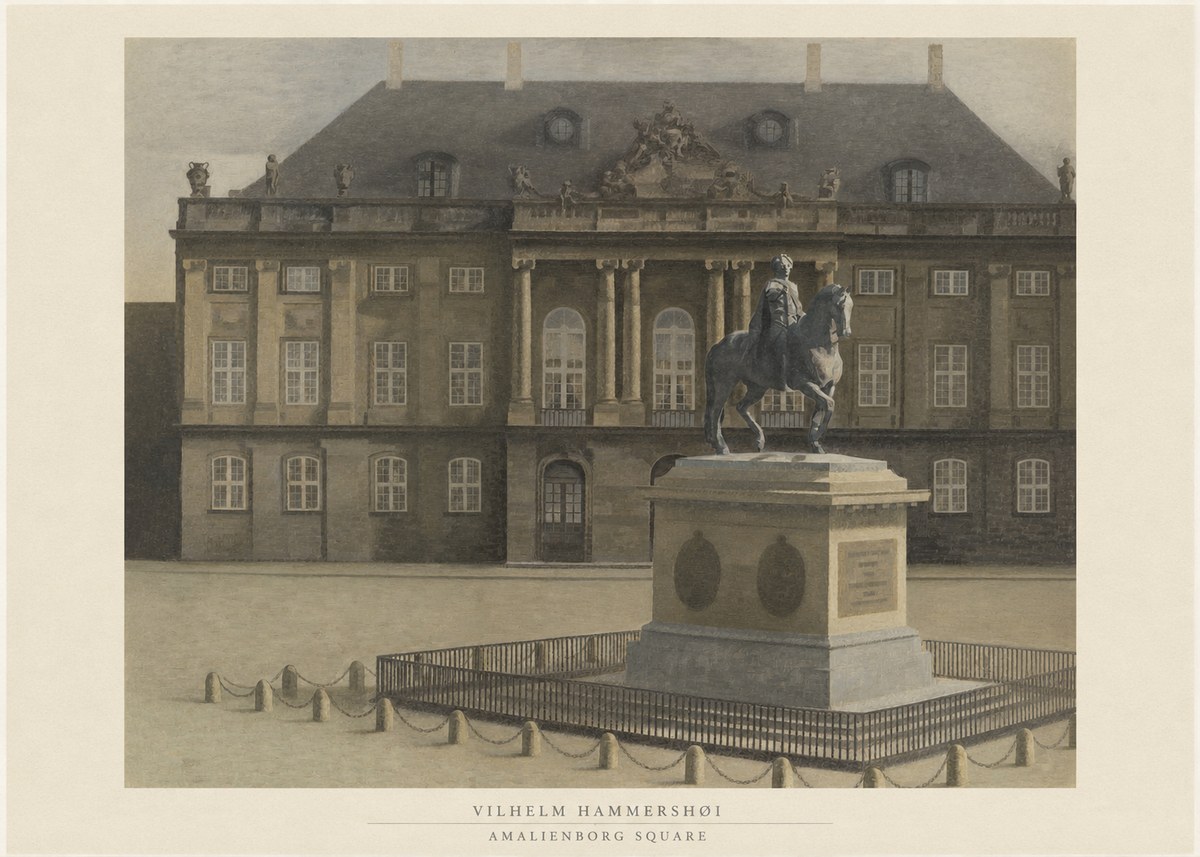 Vilhelm Hammershøi Amalienborg Square II No6 - Poster