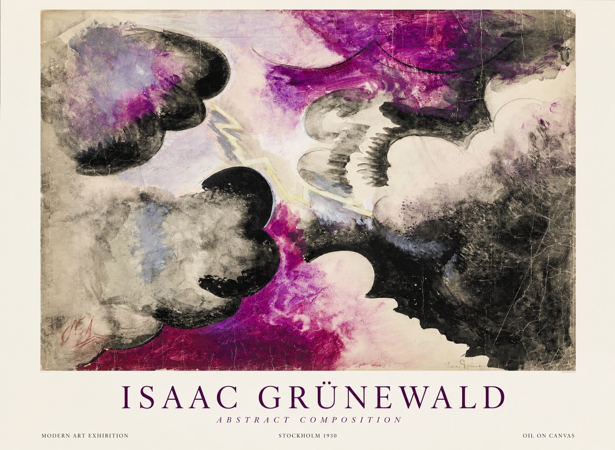 Isaac Grünewald Abstract Composition No1 - Poster
