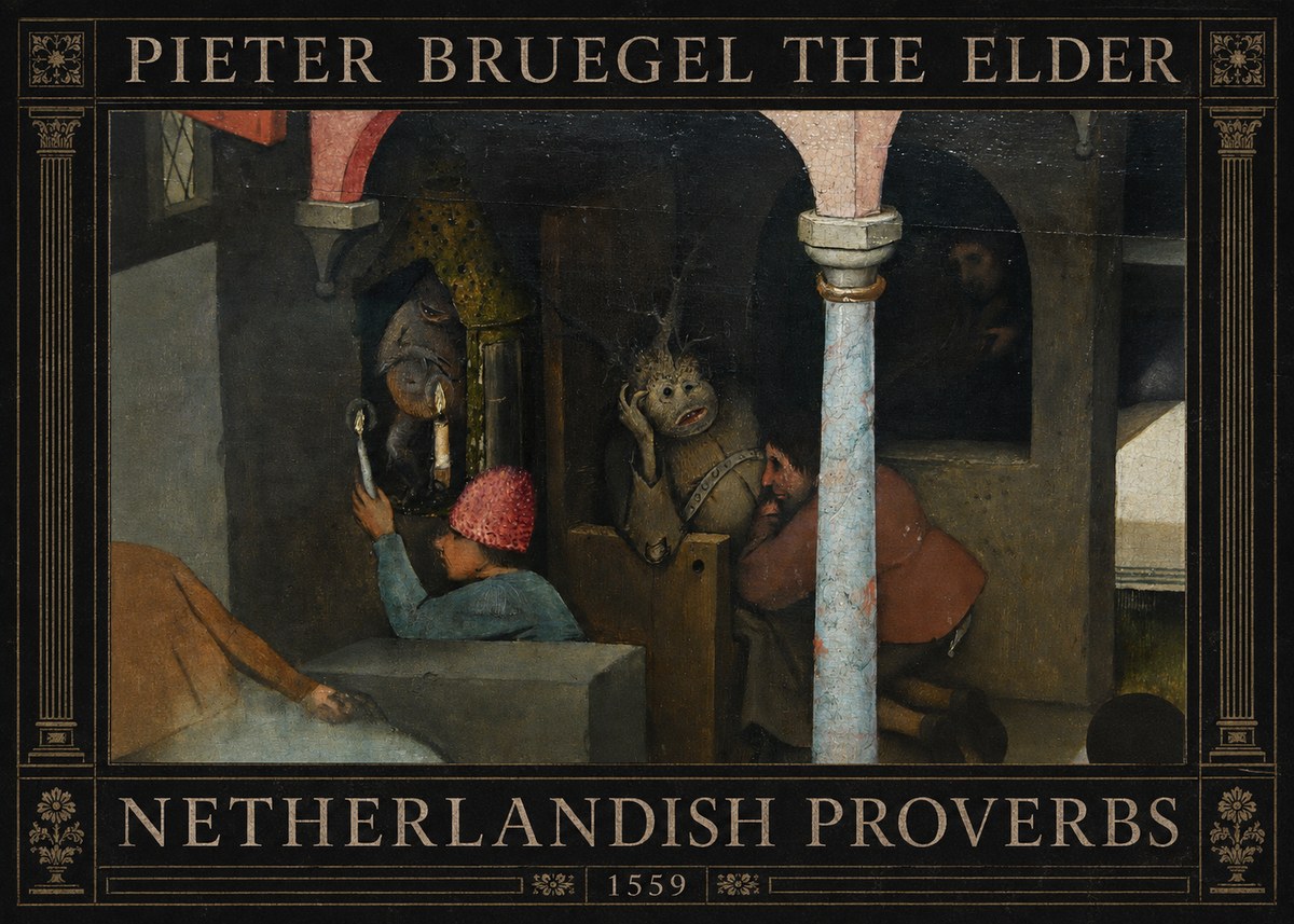 Pieter Bruegel Netherlandish Proverbs IX No4 - Poster