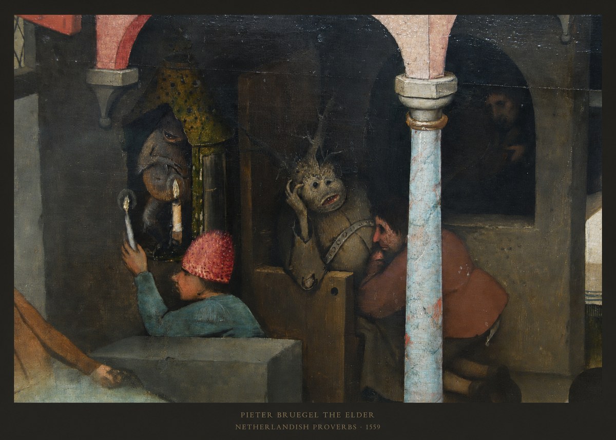 Pieter Bruegel Netherlandish Proverbs IX No6 - Poster