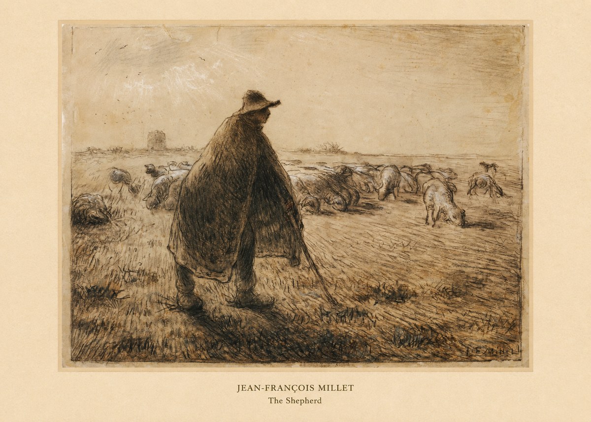 Jean-François Millet The Shepherd No6 - Poster