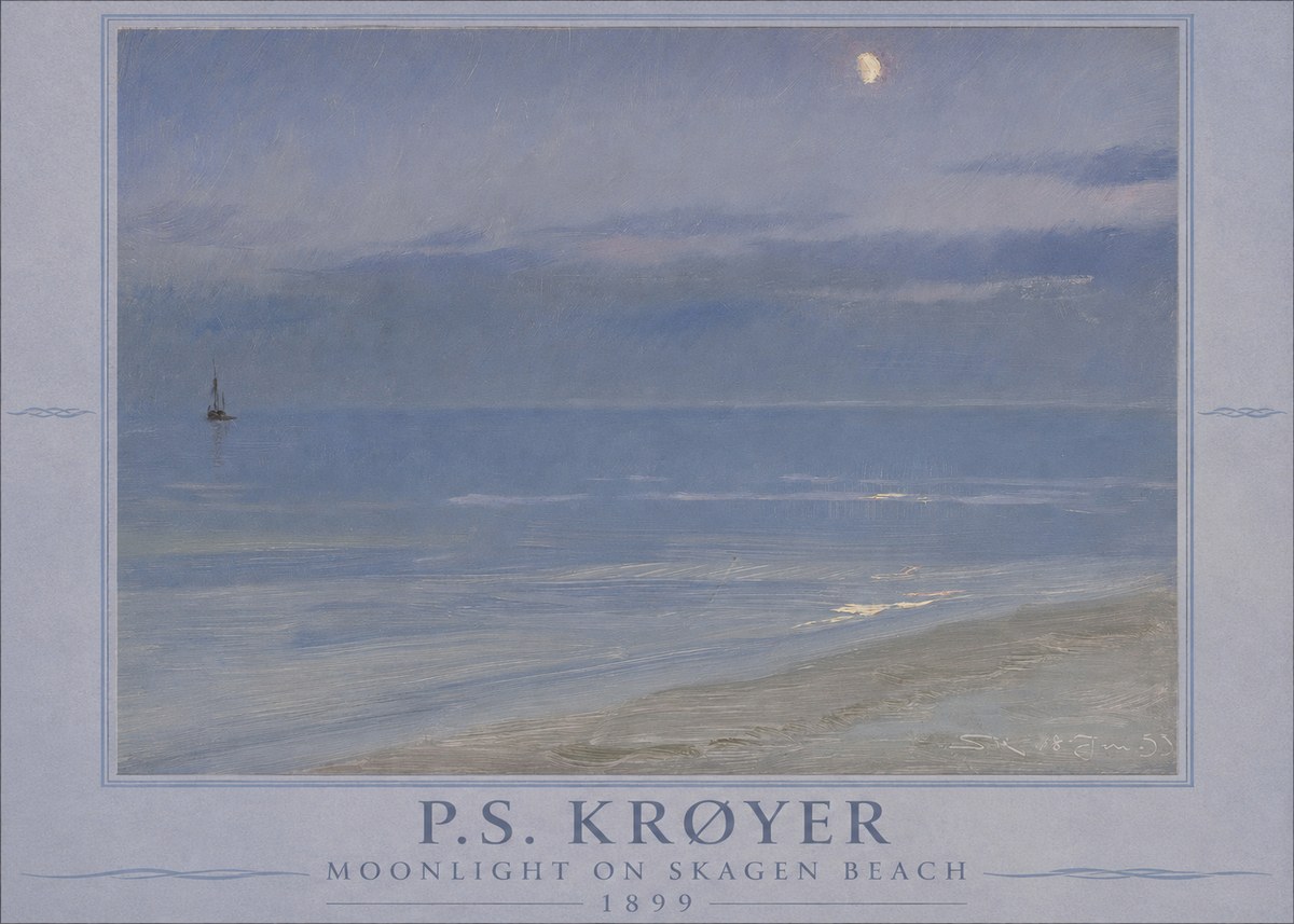 P.S. Krøyer Moonlight on Skagen Beach No1 - Poster