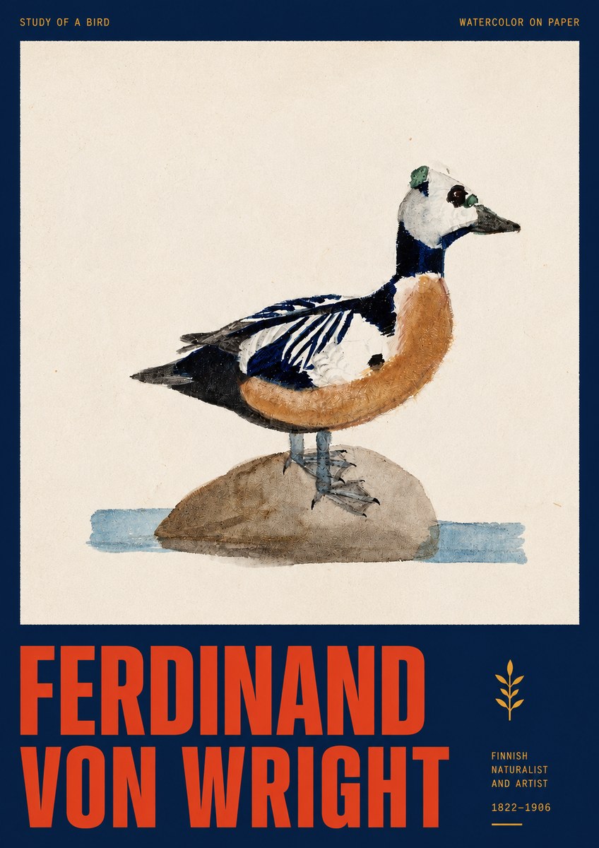 Ferdinand von Wright Study of a Bird No2 - Poster