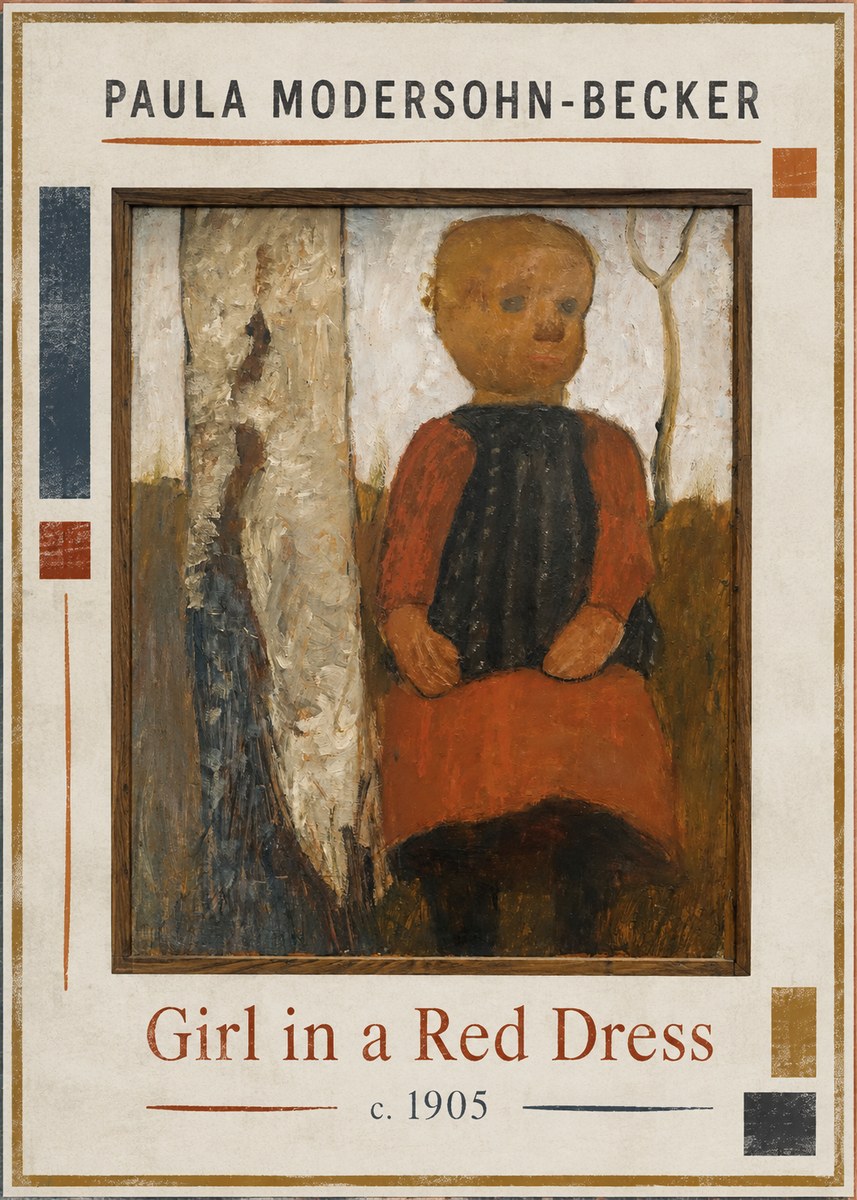 Paula Modersohn-Becker Girl in a Red Dress No1 - Poster