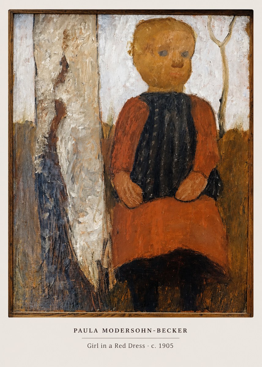 Paula Modersohn-Becker Girl in a Red Dress No5 - Poster