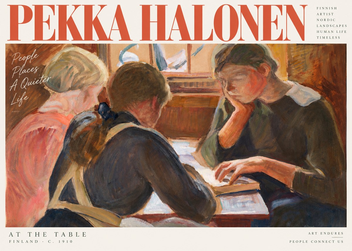 Pekka Halonen At the Table No3 - Poster