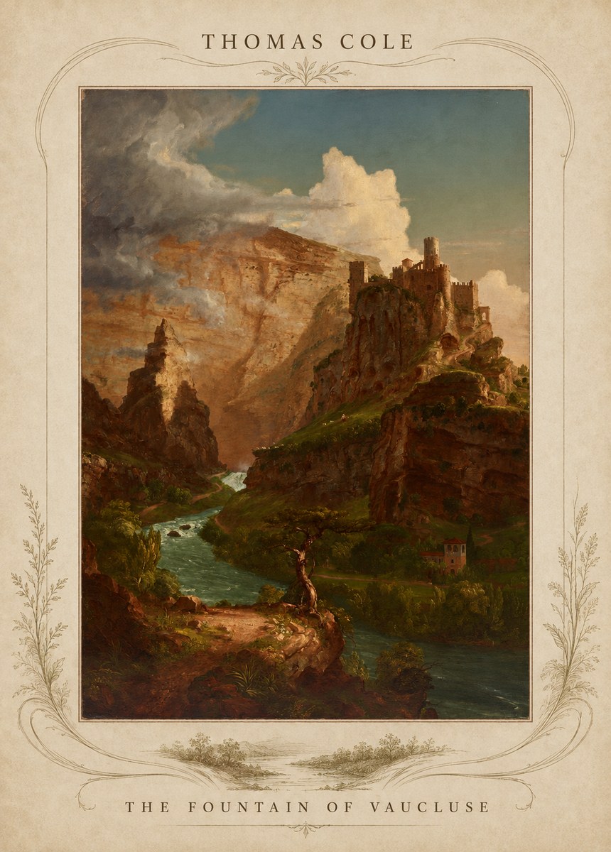 Thomas Cole The Fountain of Vaucluse II No3 - Poster
