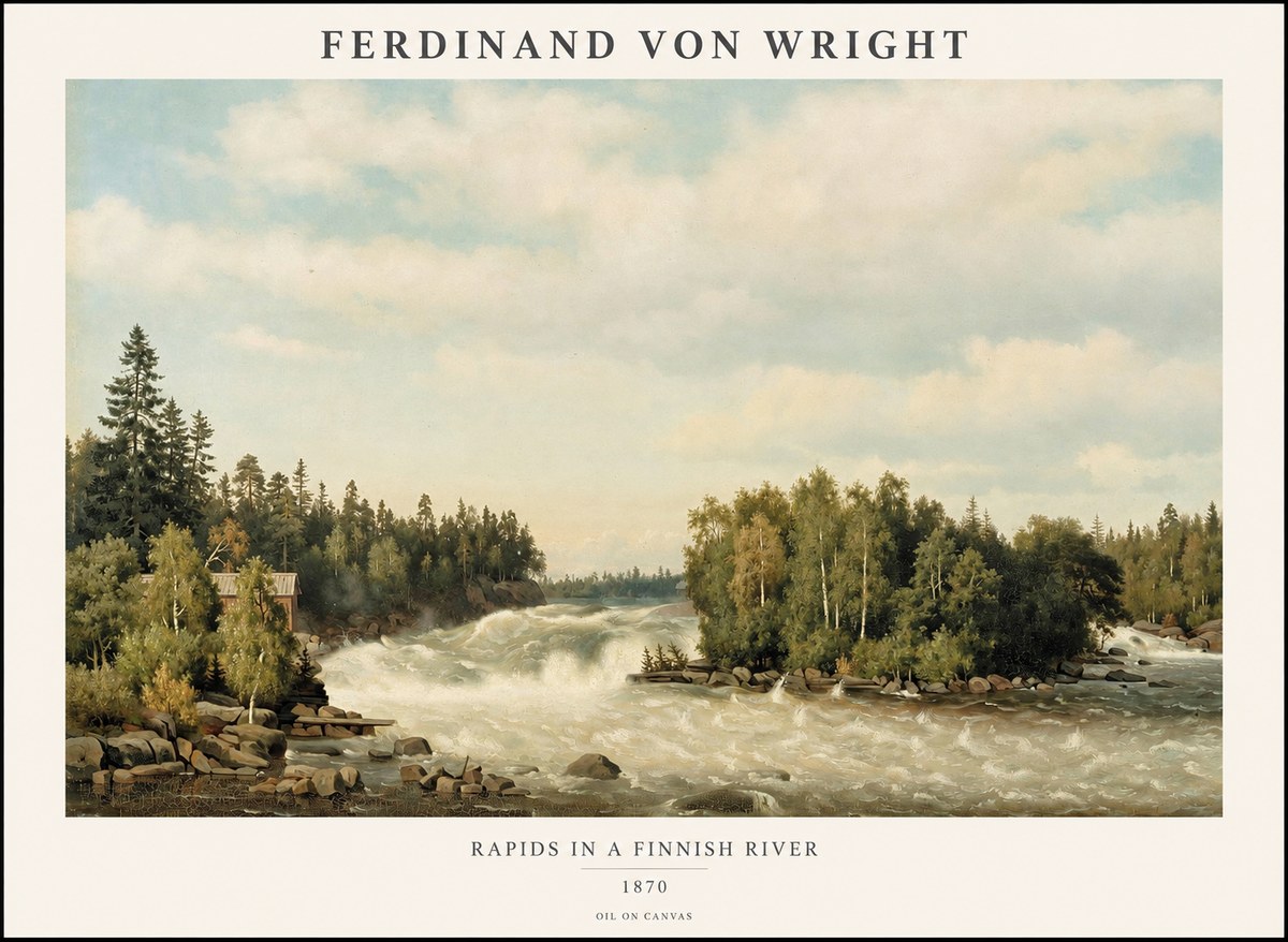 Ferdinand von Wright Rapids in a Finnish River No1 - Poster