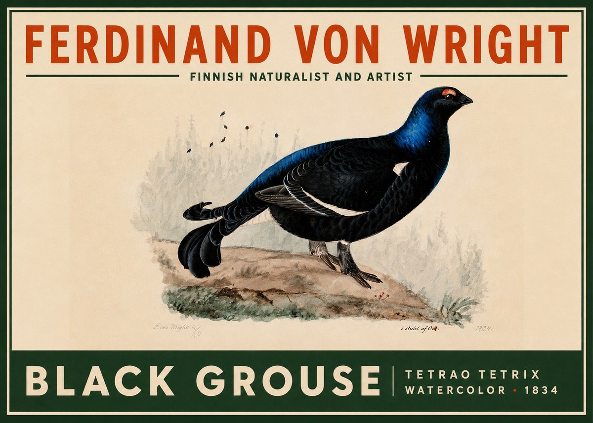 Ferdinand von Wright Black Grouse No2 - Poster