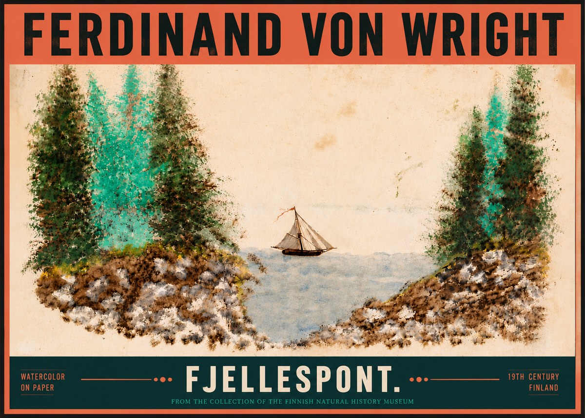 Ferdinand von Wright Fjellespont. No5 - Poster