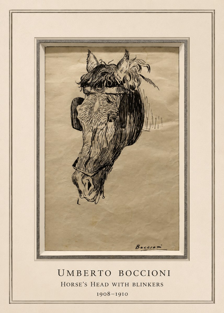 Umberto Boccioni Horse's Head with Blinkers No5 - Poster