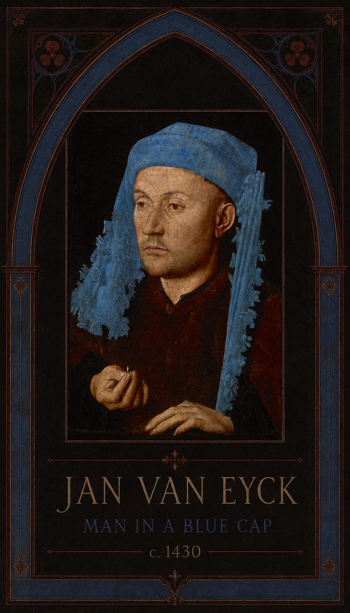 Jan van Eyck Man in a Blue Cap II No3 - Poster