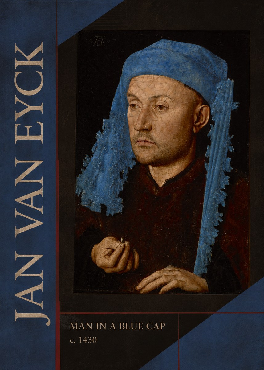 Jan van Eyck Man in a Blue Cap II No5 - Poster