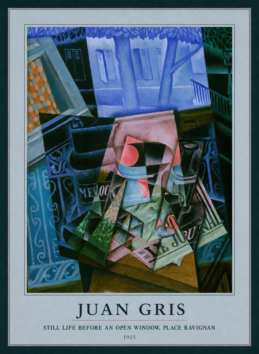 Juan Gris Still Life Before an Open Window, Place Ravignan No3 - Poster
