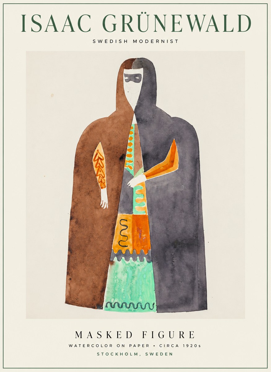 Isaac Grünewald Masked Figure No1 - Poster