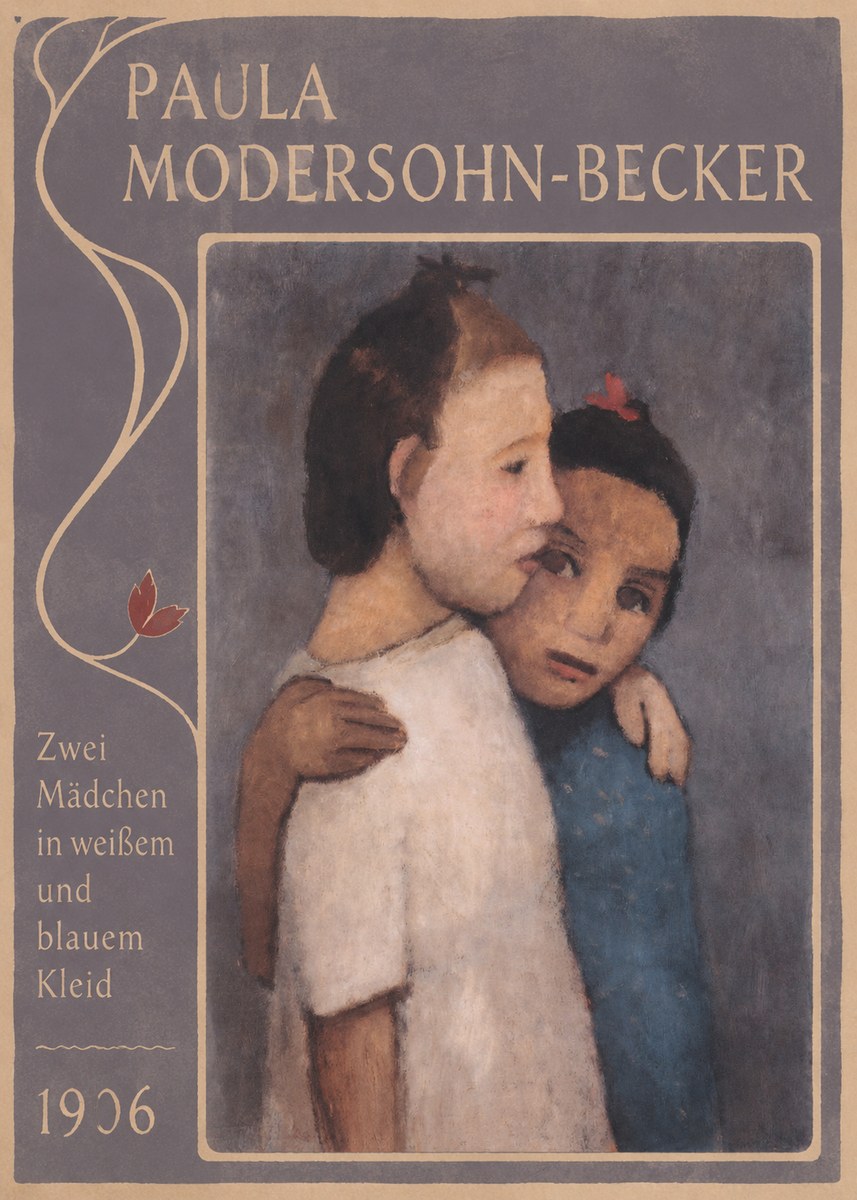Paula Modersohn-Becker Zwei Mädchen in Weißem Und Blauem Kleid No3 - Poster