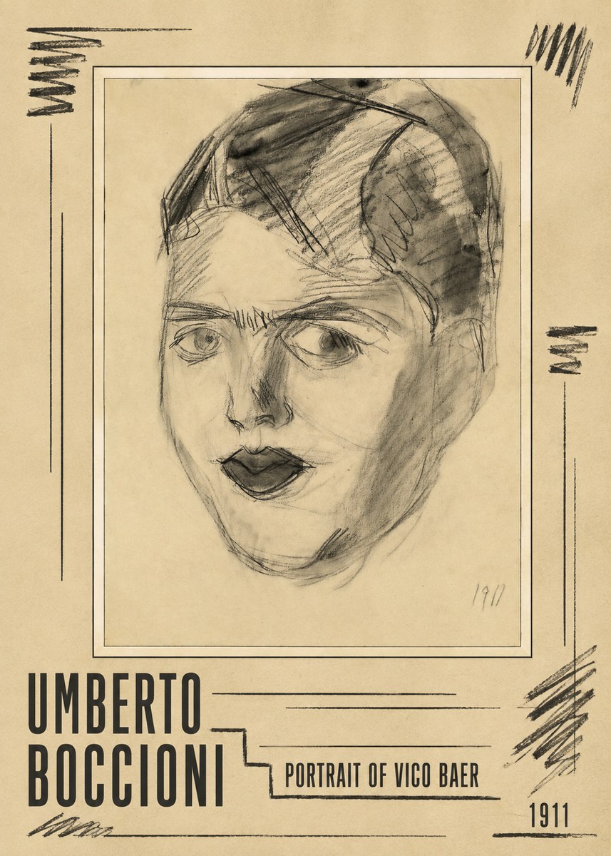 Umberto Boccioni Portrait of Vico Baer No5 - Poster