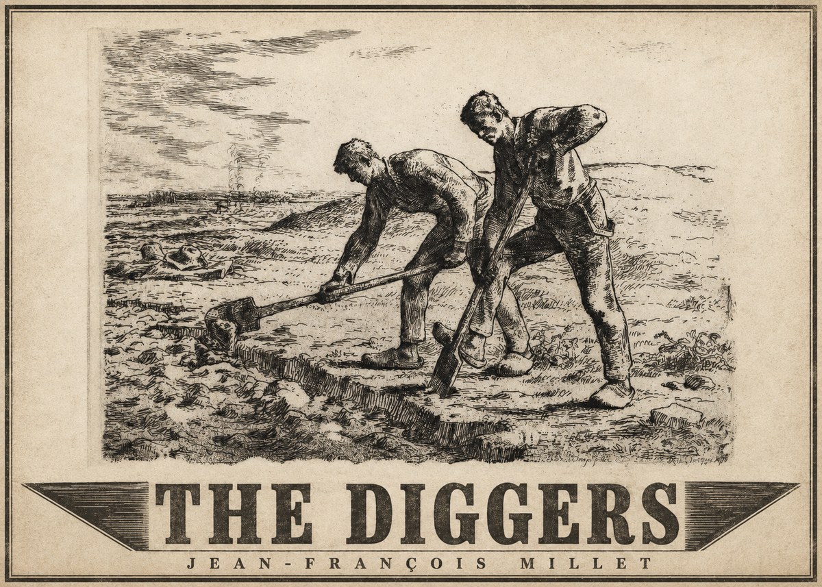 Jean-François Millet The Diggers No4 - Poster