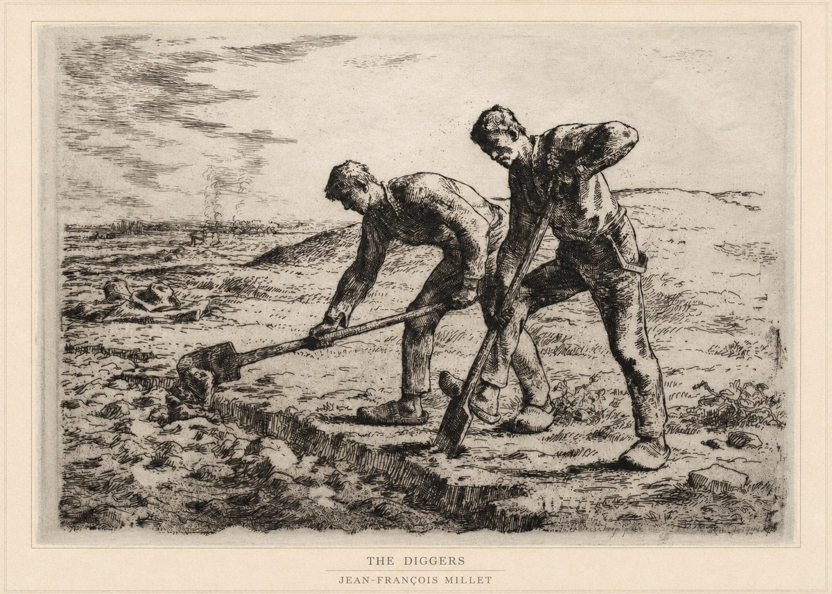 Jean-François Millet The Diggers No6 - Poster