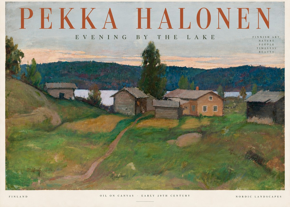 Pekka Halonen Evening by the Lake No5 - Poster