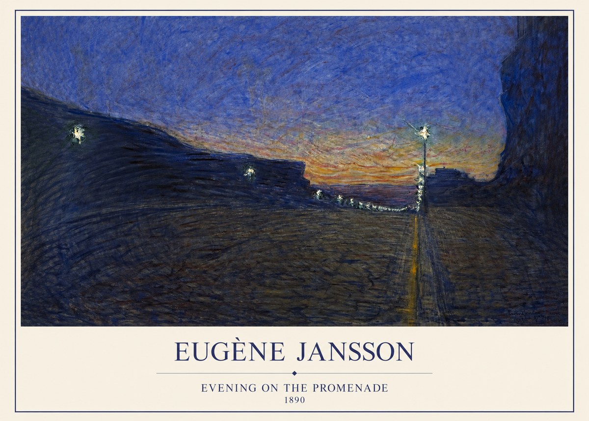 Eugène Jansson Evening on the Promenade No1 - Poster