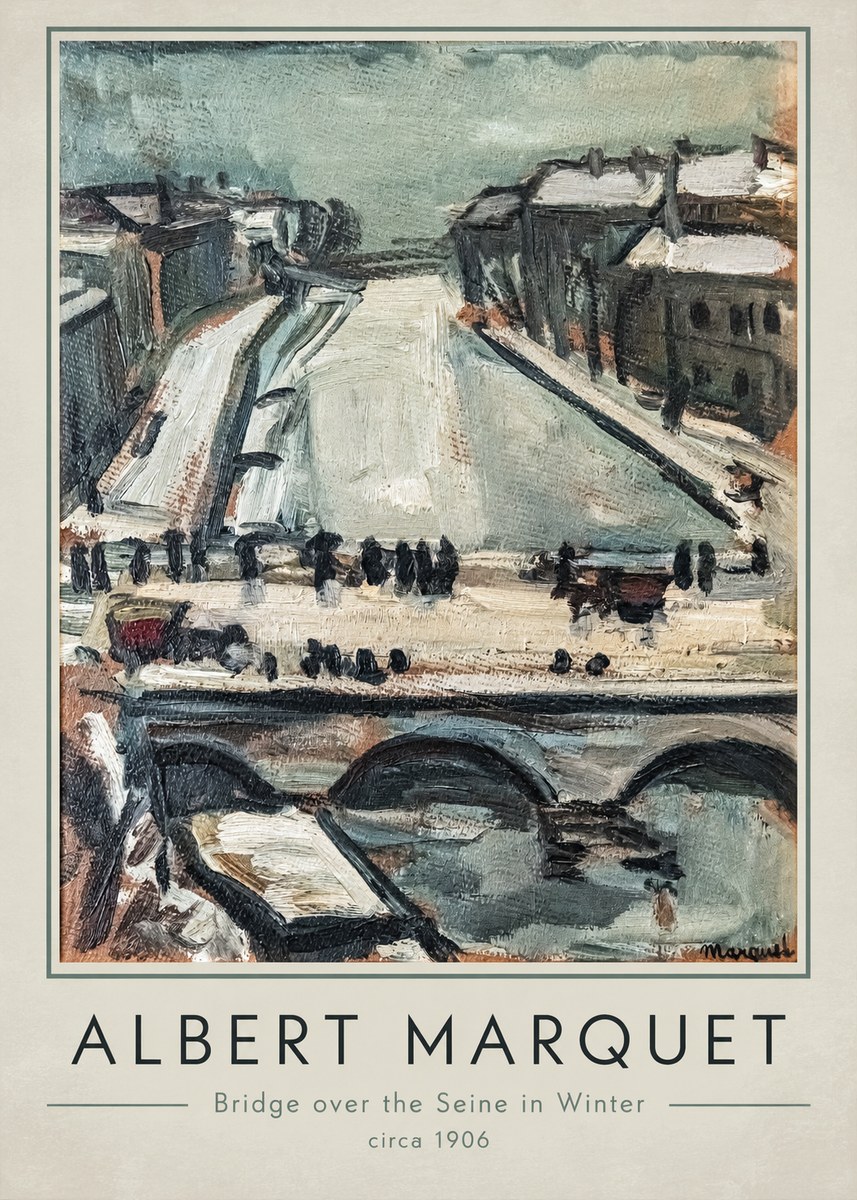 Albert Marquet Bridge over the Seine in Winter No1 - Poster
