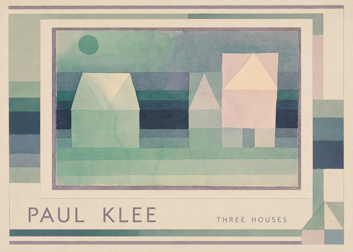 Paul Klee Three Houses No1 - Poster
