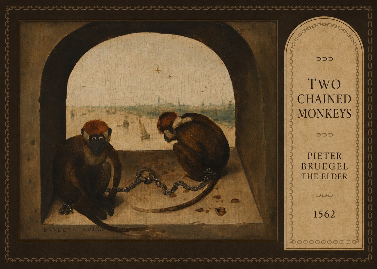 Pieter Bruegel Two Chained Monkeys I No3 - Poster