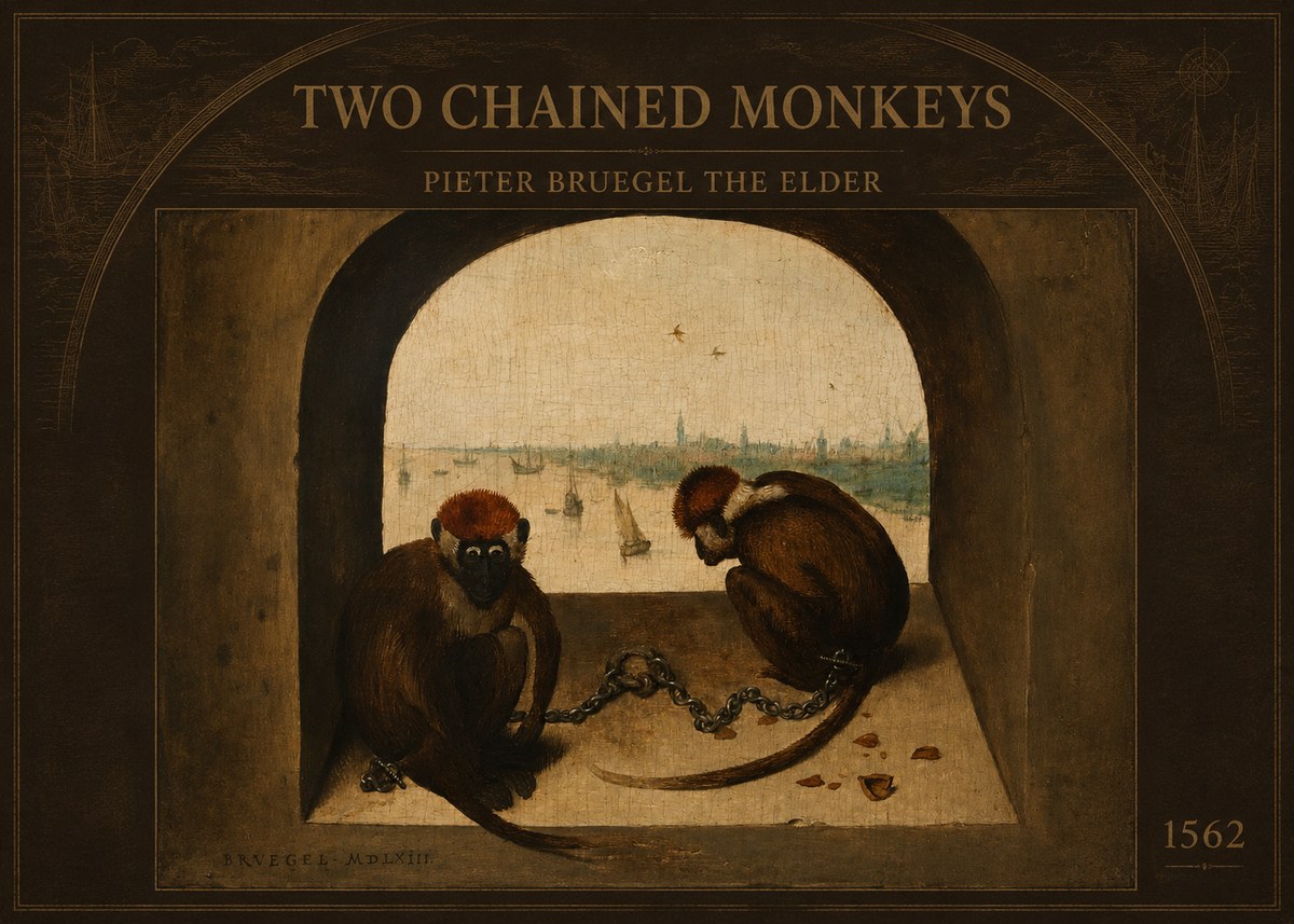 Pieter Bruegel Two Chained Monkeys I No5 - Poster