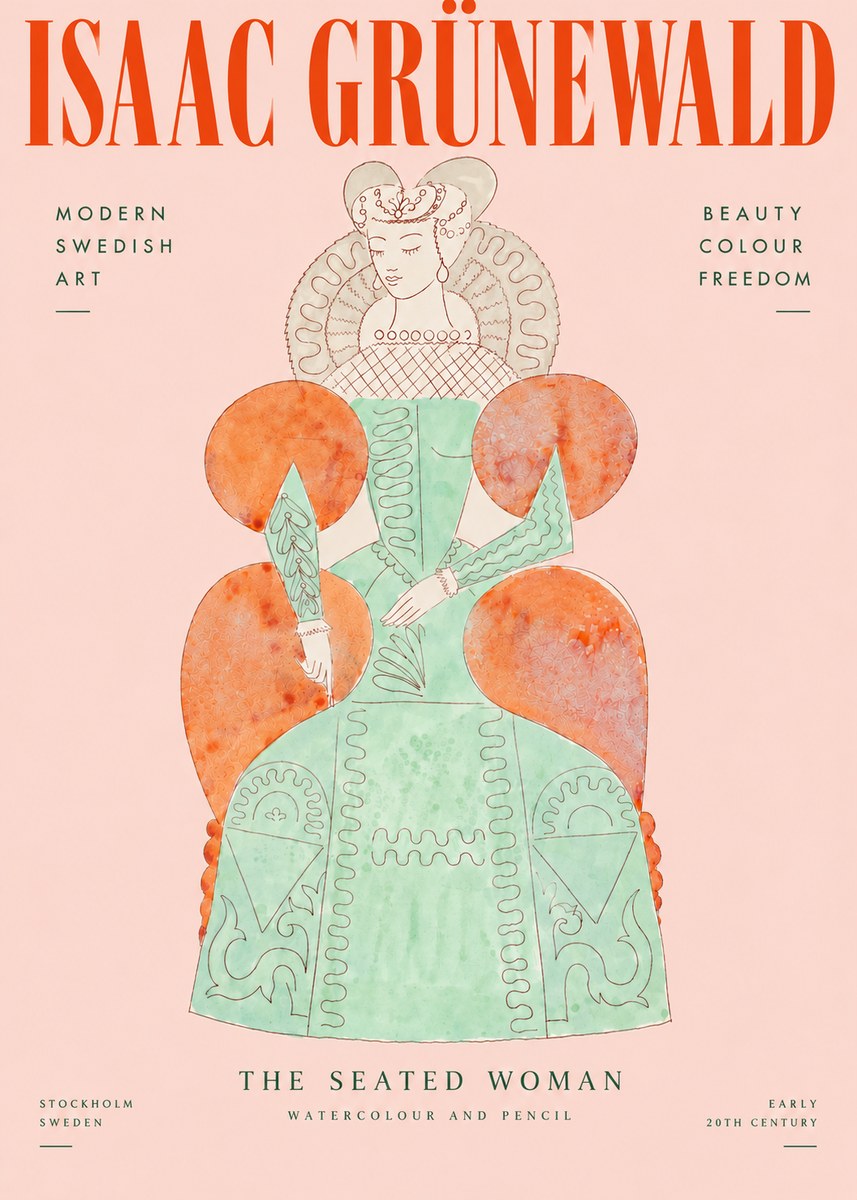 Isaac Grünewald Seated Woman No4 - Poster