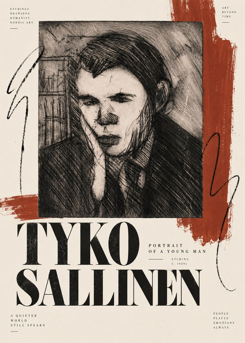Tyko Sallinen Portrait of a Young Man No6 - Poster