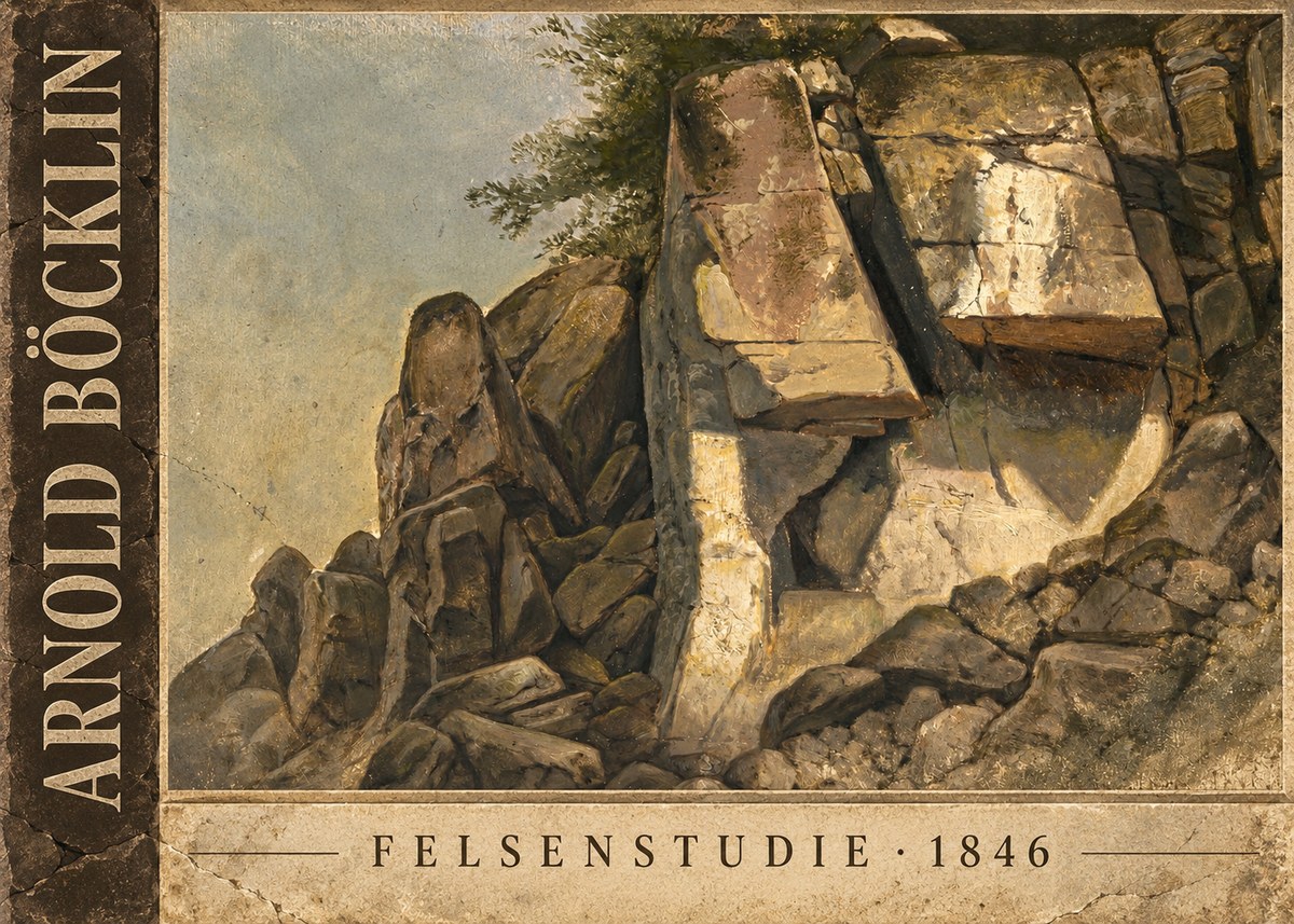 Arnold Böcklin Felsenstudie No3 - Poster