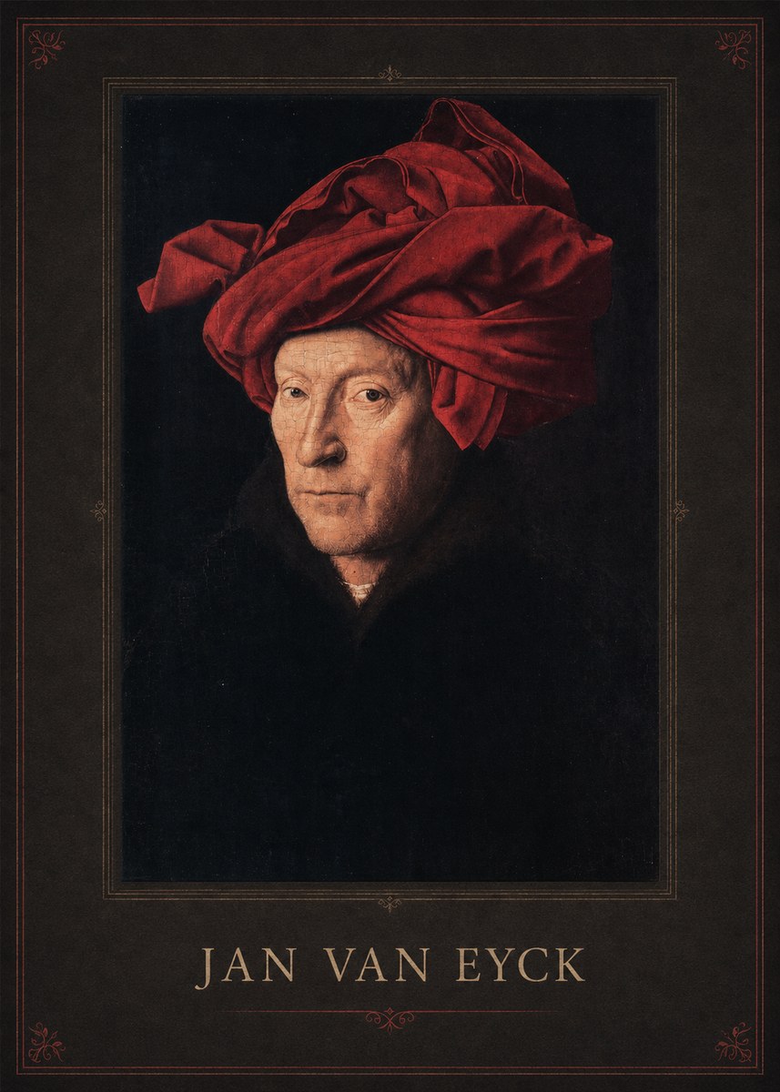 Jan van Eyck Portrait of a Man in a Turban No1 - Poster
