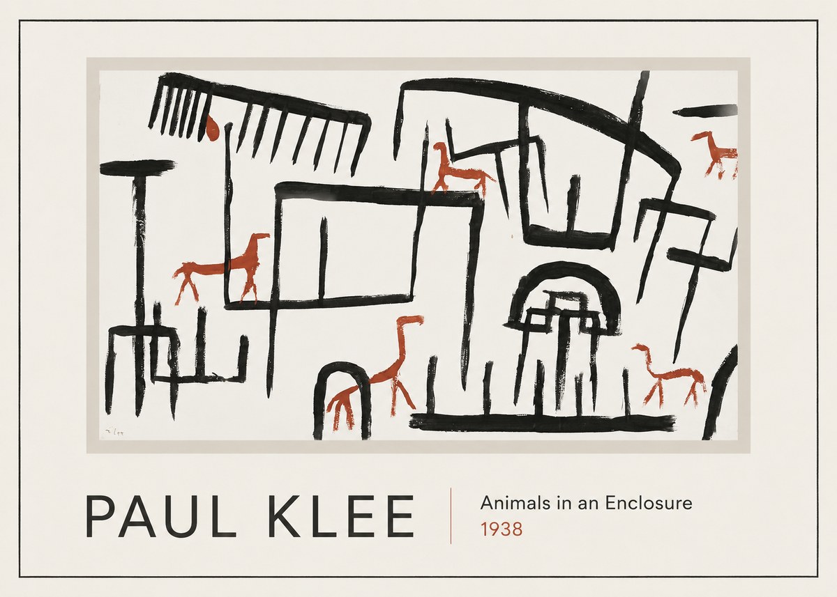 Paul Klee Animals in an Enclosure No1 - Poster