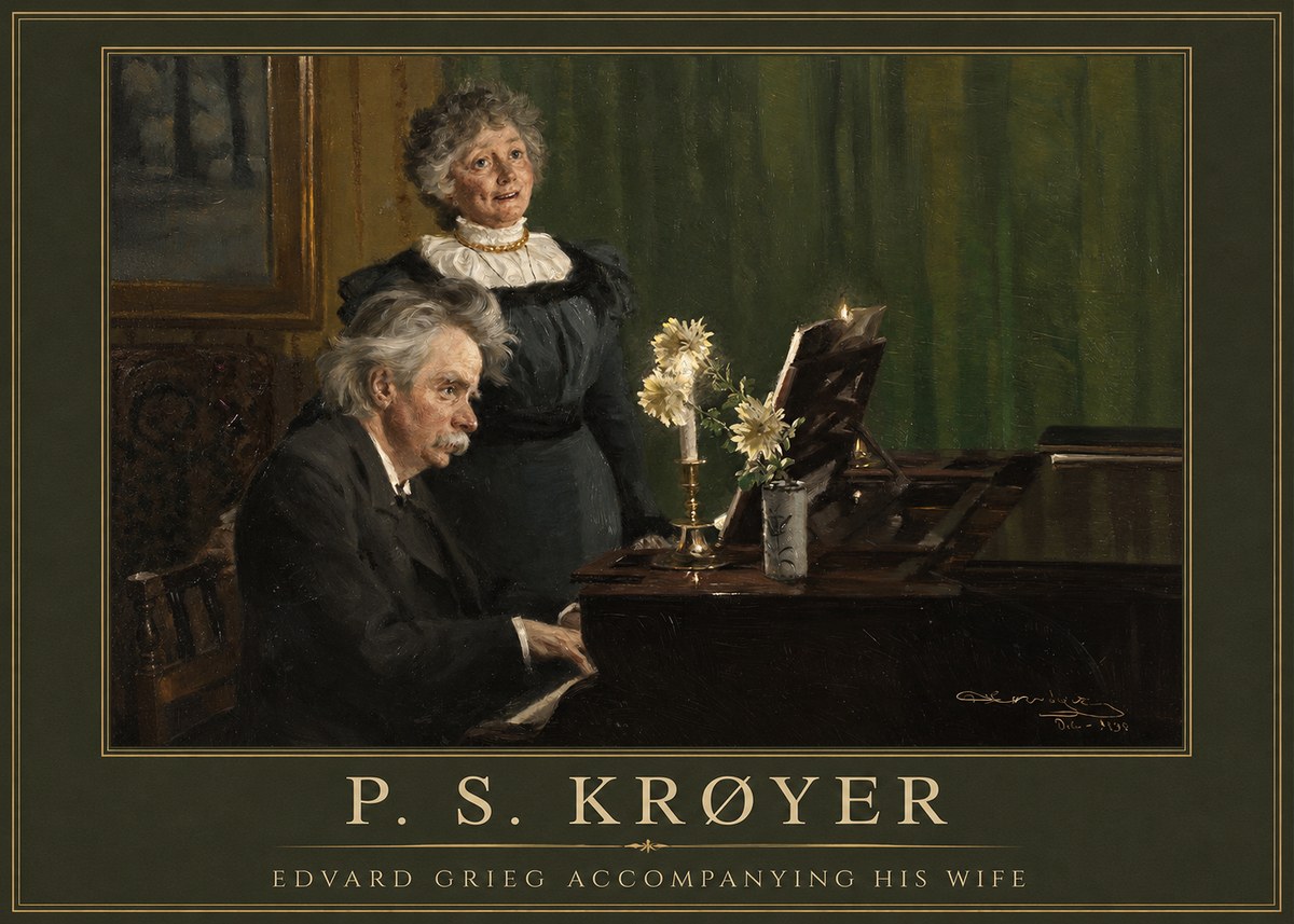 P.S. Krøyer Edvard Grieg Accompanying His Wife No1 - Poster