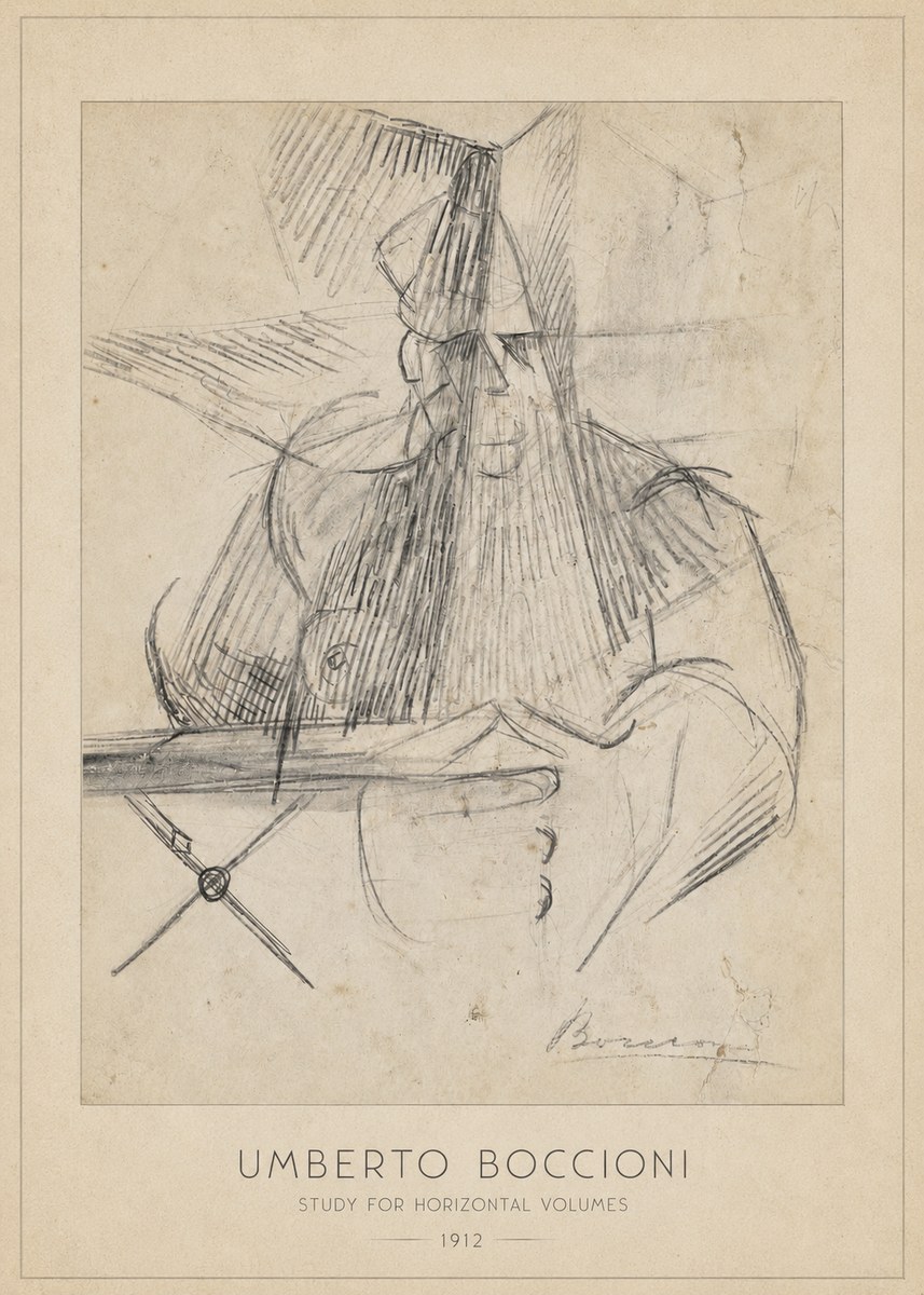 Umberto Boccioni Study for Horizontal Volumes No6 - Poster