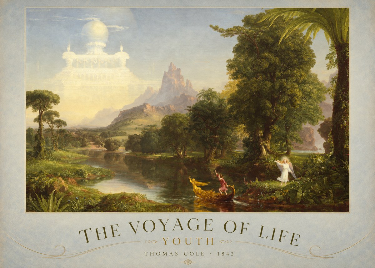 Thomas Cole The Voyage of Life: Youth V No2 - Poster