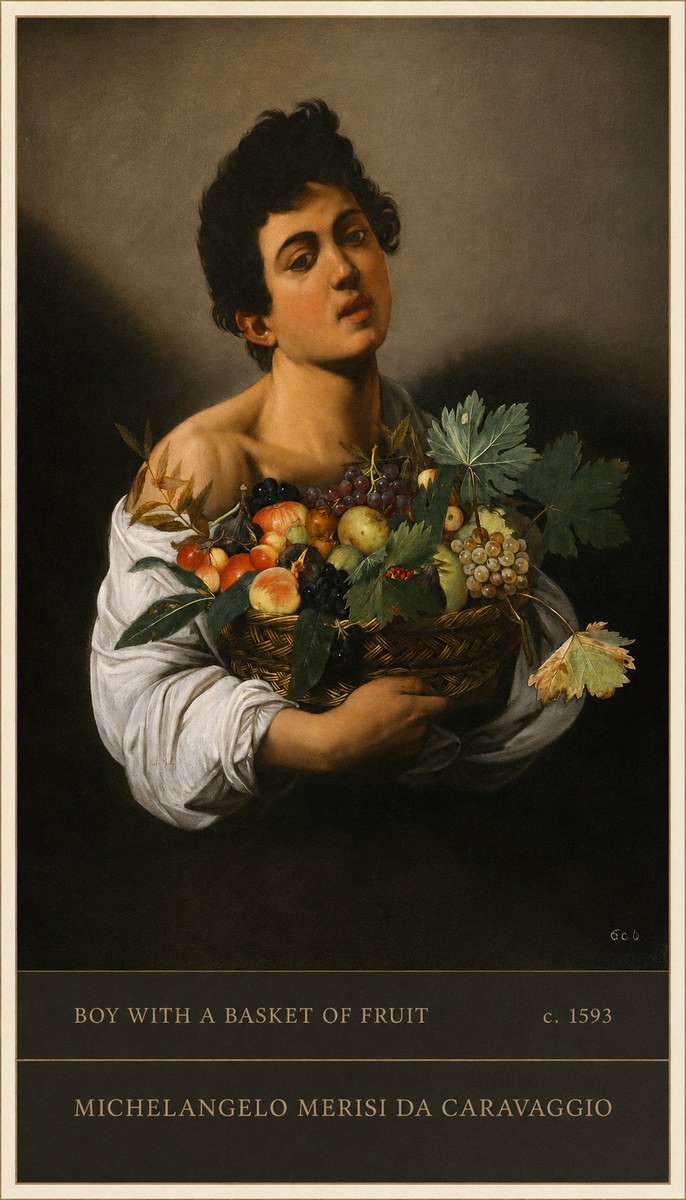 Michelangelo Merisi da Caravaggio Boy with a Basket of Fruit No5 - Poster