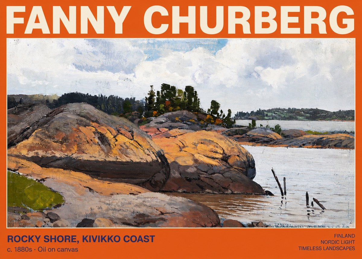 Fanny Churberg Rocky Shore · Kivikko Coast No2 - Poster