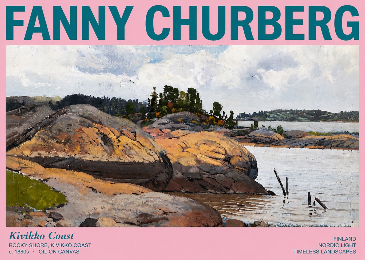 Fanny Churberg Rocky Shore · Kivikko Coast No3 - Poster