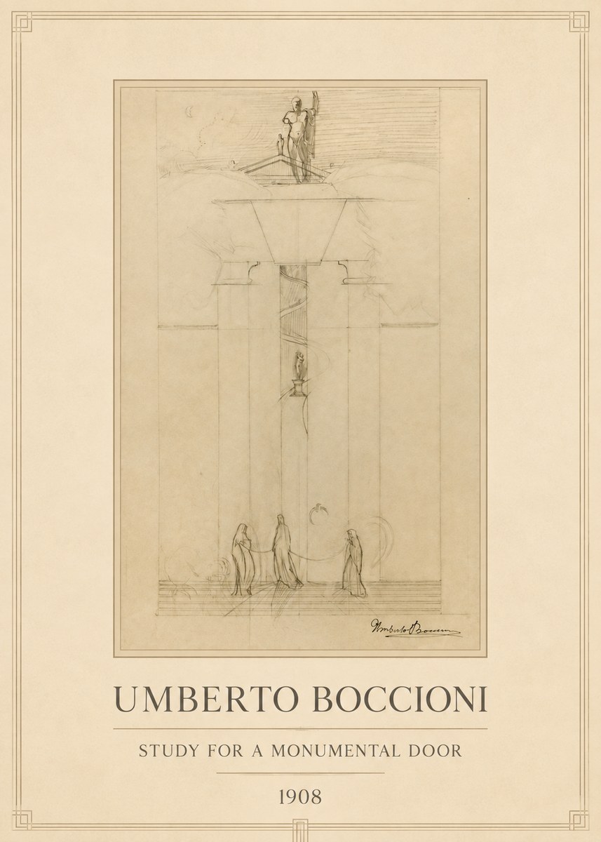 Umberto Boccioni Study for a Monumental Gate No4 - Poster