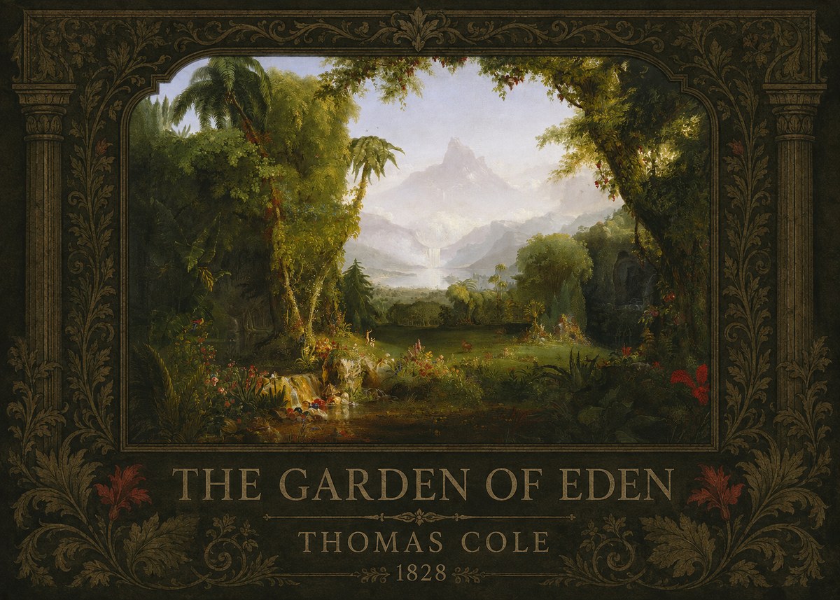 Thomas Cole The Garden of Eden II No3 - Poster