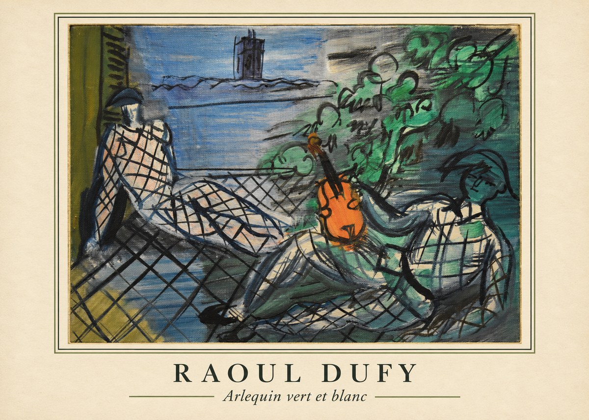 Raoul Dufy Arlequin Vert Et Blanc No4 - Poster
