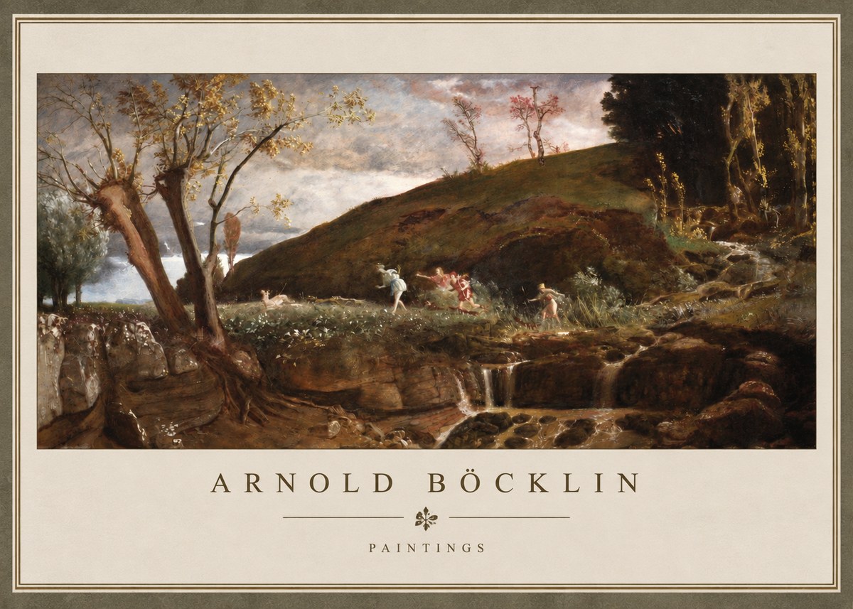 Arnold Böcklin Nymphs and Satyr No3 - Poster
